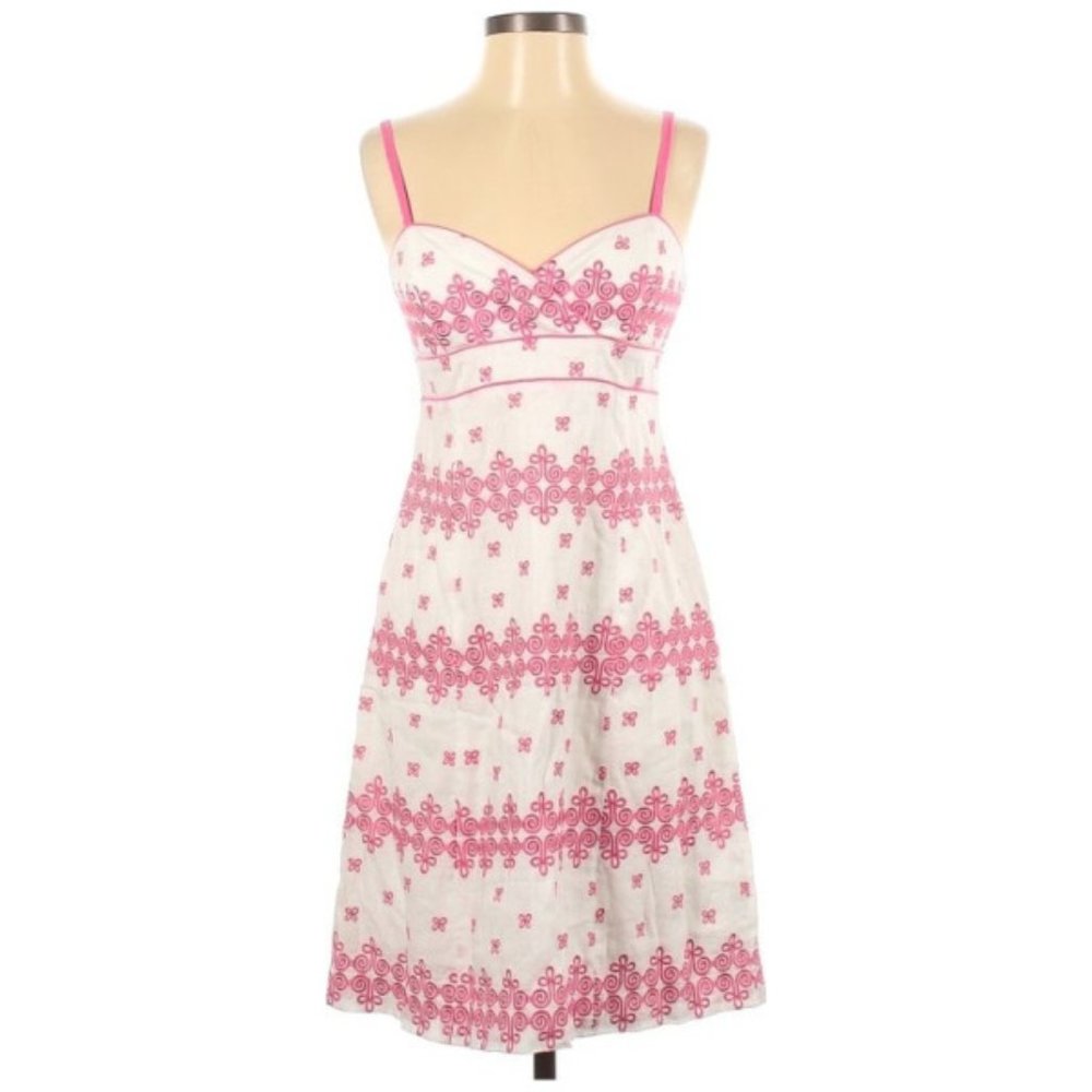 Lilly Pulitzer Linen Hot Pink Stitched SunDress